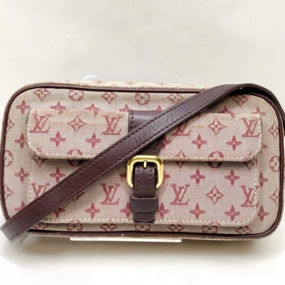 Authentic Louis Vuitton LV Shoulder Bag Juliette Red Monogram Minilin - Picture 5 of 15